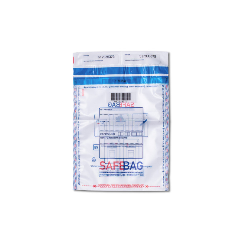 Drošības aploksnes SAFEBAG B5 caurspīdīgas